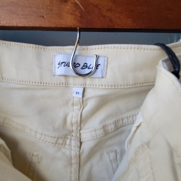 NWT STUDIO BLUE SUPER HIGH RISE & WIDE LEG WOMENS PANTS OFF WHITE JEANS SIZE 12 - Picture 4 of 8